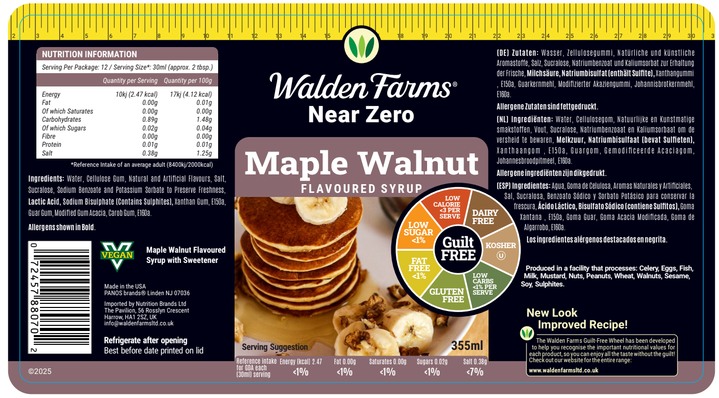 Gluten Free Maple Walnut Flavoured Syrup w/ Near Zero Calorie & Sugar